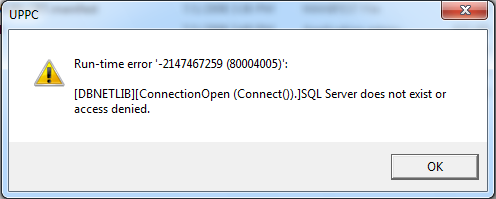 17 servidor sql está chegando não existe ou acesso negado