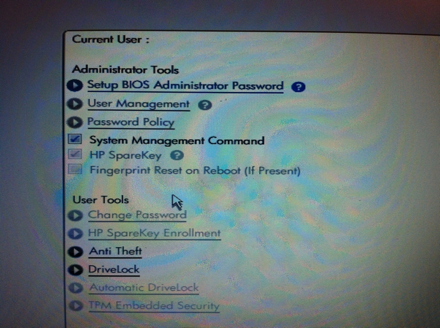 bios administrator password hp probook 4440s