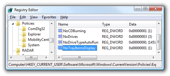 blocking the system tray in win xp