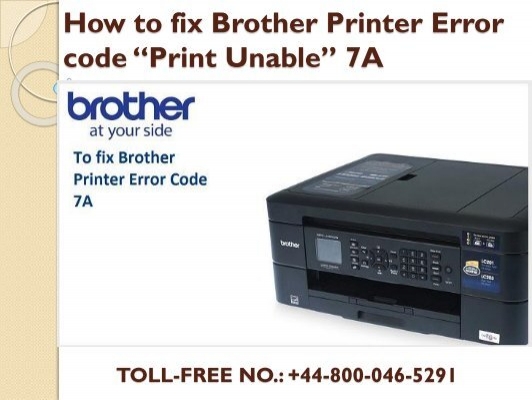 brother printing machine error code 7a