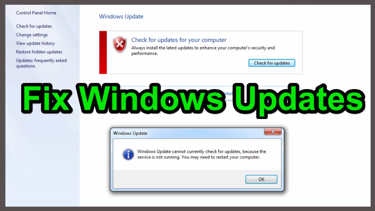 cant check windows updates vista