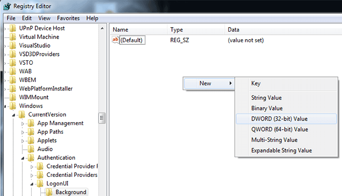 изменить рабочий стол документа Windows 7 regedit