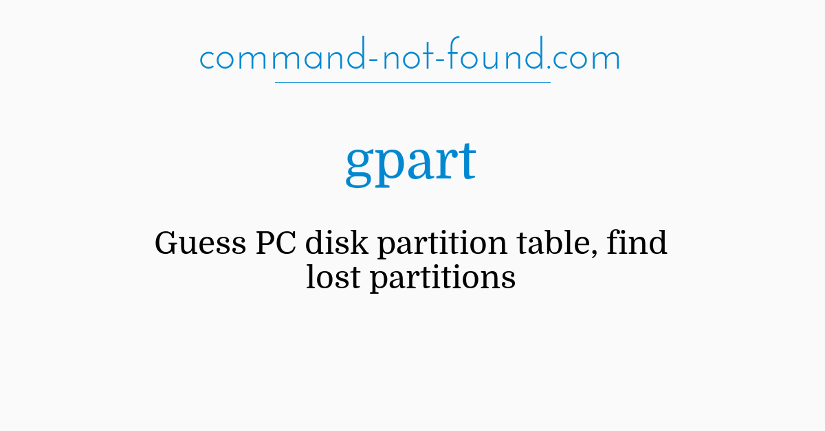 command gpart was not found
