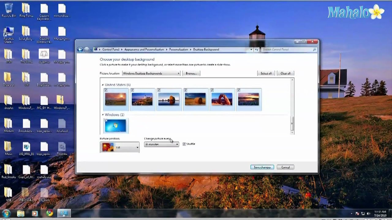 criando uma apresentação de slides apenas no Windows 7