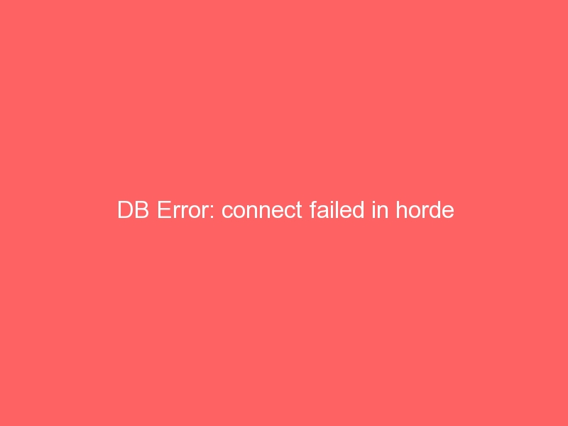 db error plug in failed horde