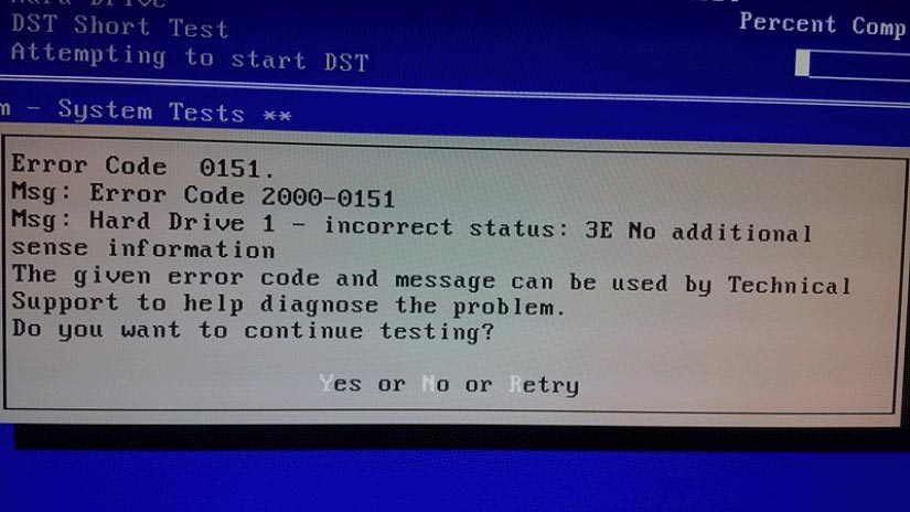 Dell hard drive error return code html 4