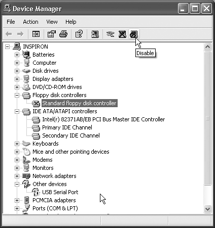 gestionnaire de périphériques présent dans le téléchargement de Windows XP