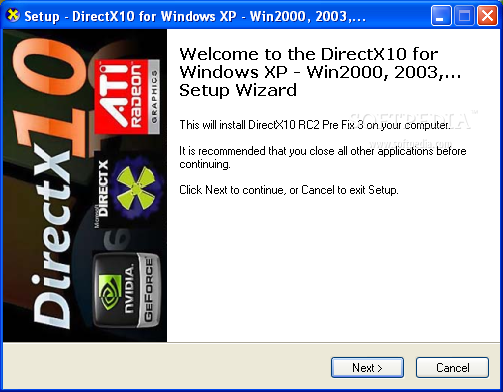 gratis nedladdning Directx 10 avsedd för Windows XP från Microsoft