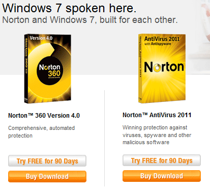 내년에 Windows 7용 무료 Norton 바이러스 백신 다운로드