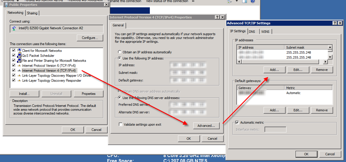 cómo asignar múltiples respuestas IP en Windows 2008