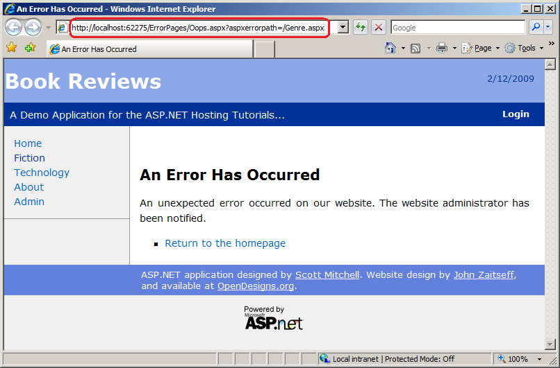 how to show off error messages in asp
