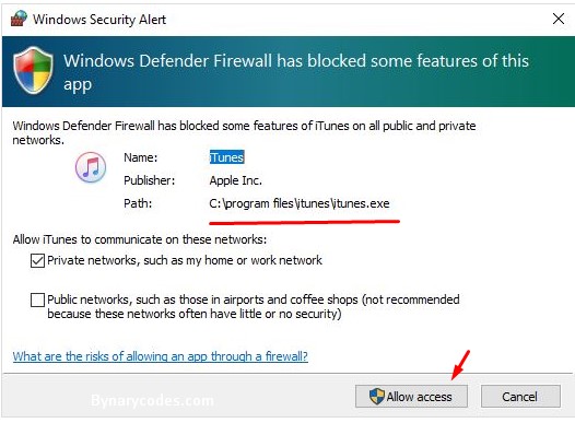 how to enable itunes inside windows firewall in windows 7
