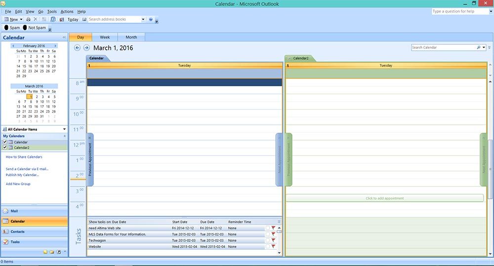 jak scalić kalendarze w programie Outlook 2007