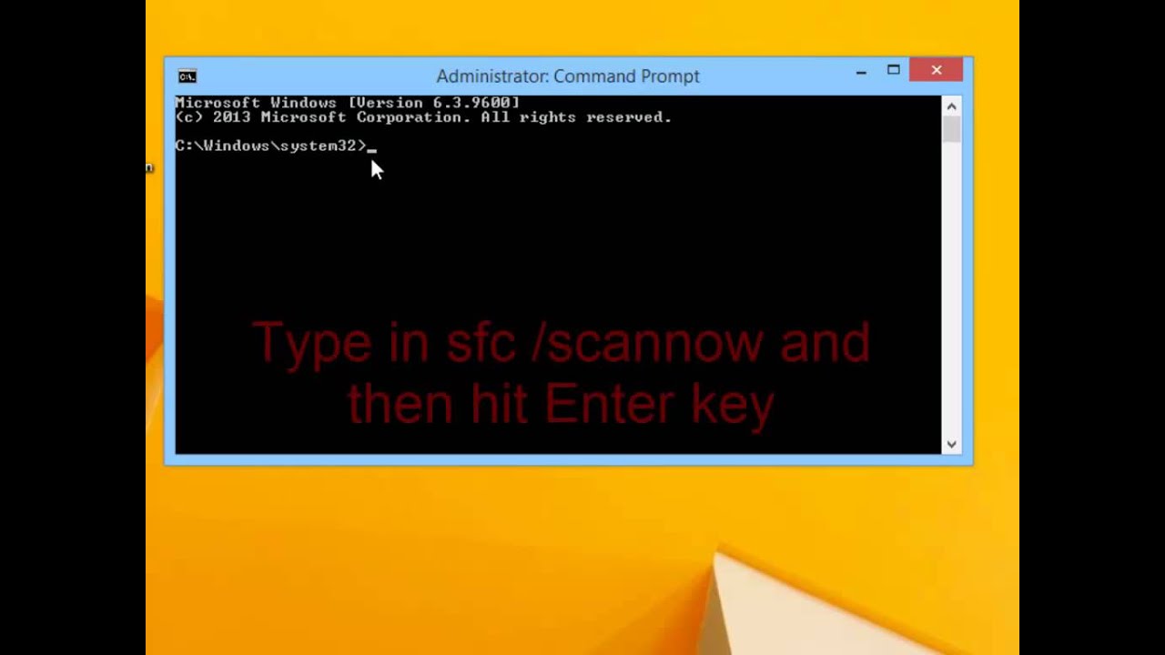 hur man kör sfc /scannow i OS 8