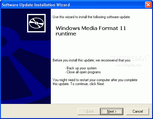 installer les fichiers d'exécution de style Windows Media Format 11