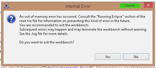junit out of memory error eclipse