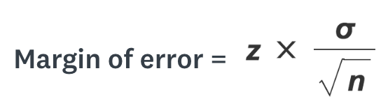 margin using error 표준 편차 계산기