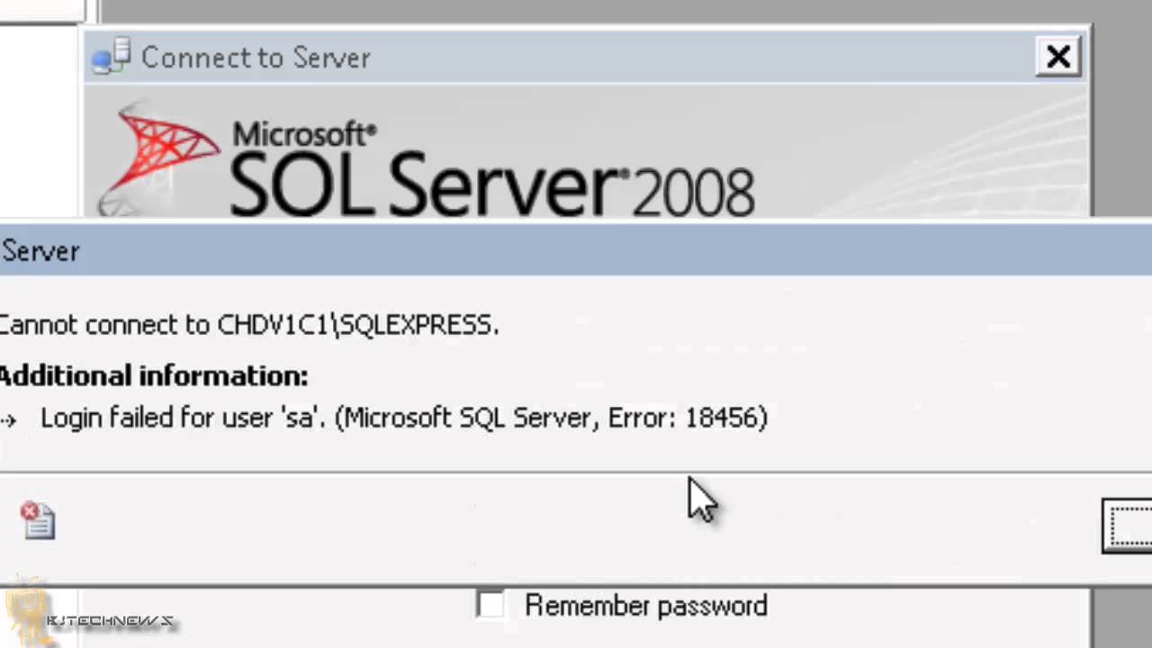 microsoft sql server 2005 express corruption 18456