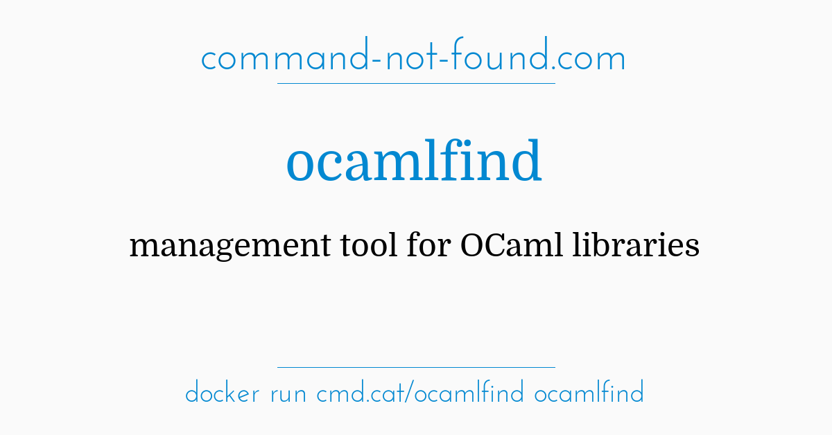 ocamlfind not found