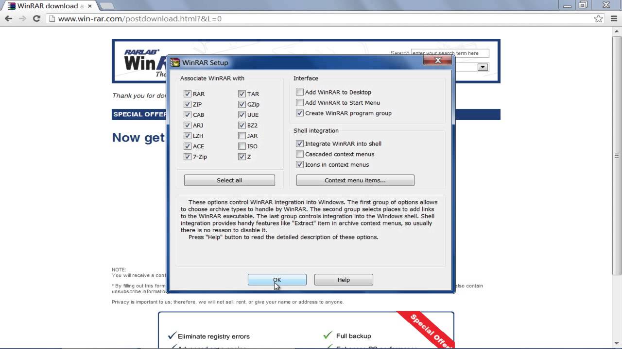 open rar-bestanden tijdens Windows 7