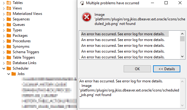 oracle job error log