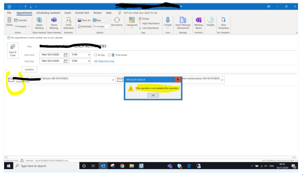 outlook error could not open one or more attachments