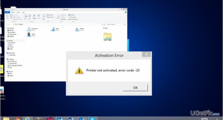 quicken error wetten 20 printer niet geactiveerd