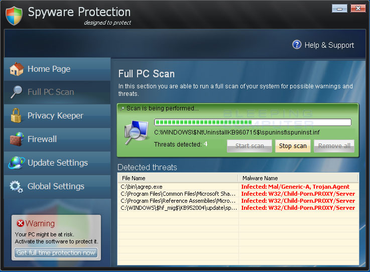 remove spyware protection virus manually