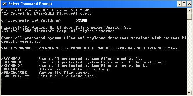 запустить средство проверки системных файлов для Windows 2000