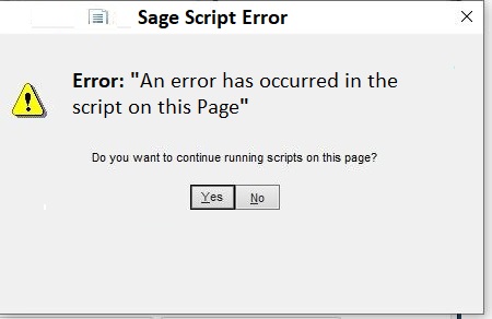 script error through Peachtree
