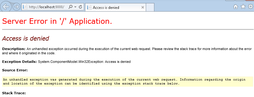 server error in application stack trace