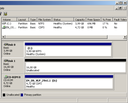 software raid 5 que aparece en Windows Server 2003