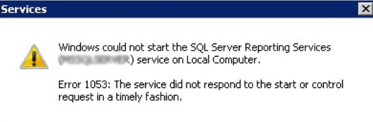 sql 2005 reporting services error 1053