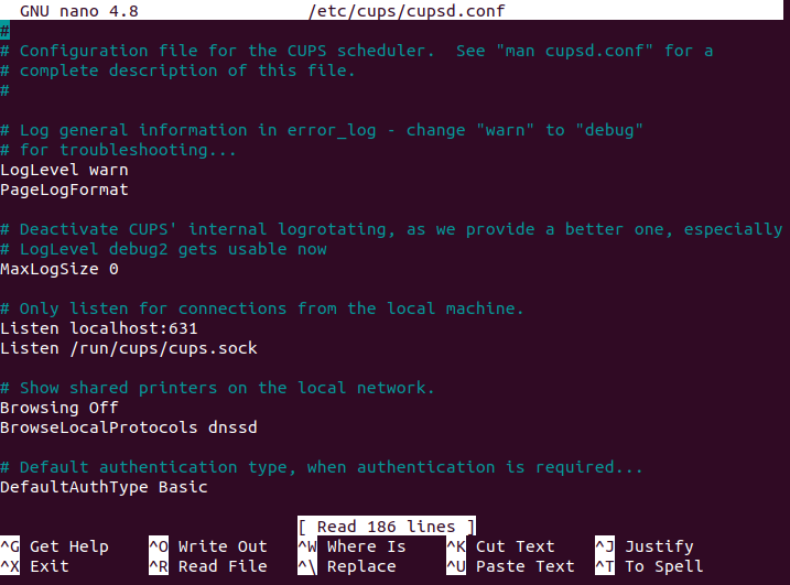 шаги настройки сервера печати linux