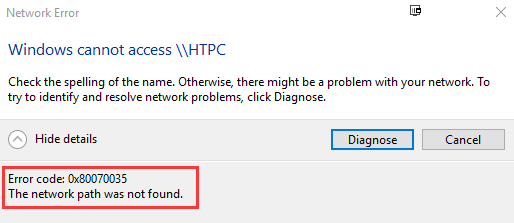 the network path is not found windows 7