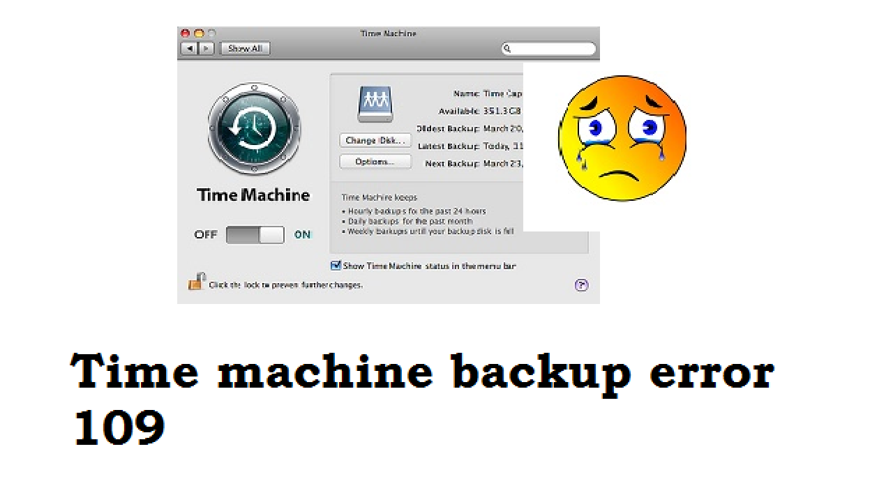 time machine error 109