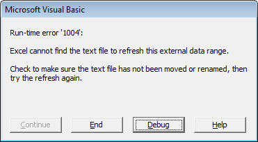 erro de tempo de execução 1004 definido pelo aplicativo ou talvez um erro definido pelo objeto excel 2010