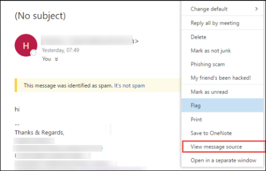 view headers in windows live mail