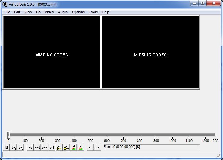 virtualdub med utsikt över codec wmv3