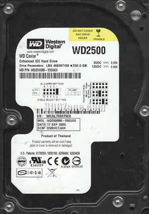 western digital wd2500 bios settings