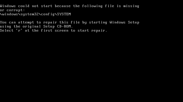 Brak pliku systemowego Windows 2003