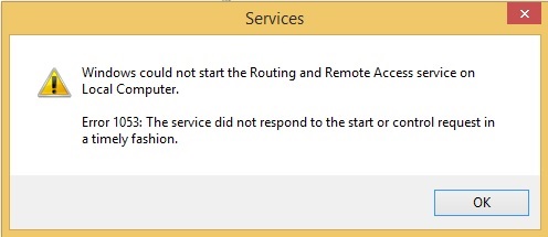 Windows Specialist Service error 1053 xp