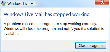 Windows Live Mail dejó de intentarlo en 2014