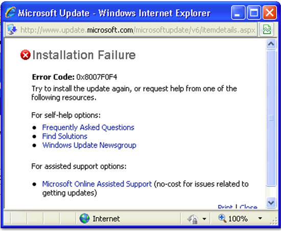 windows experience error 0x8007f0da