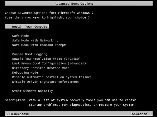 modo de depuración de estado seguro de Windows XP