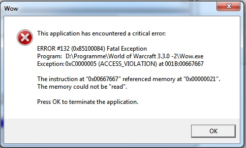 wow.exe application error